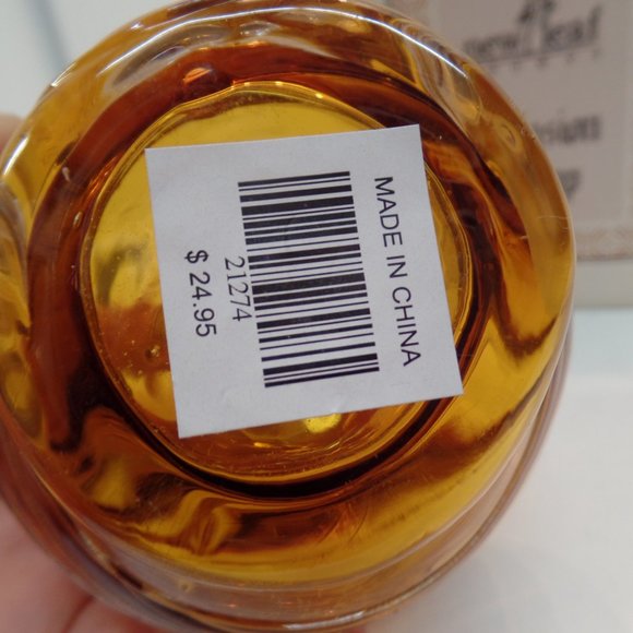 New Leaf Aromas Effusion Fragrance Lamp No Wick Beautiful Colored Glass Gold Top - Picture 6 of 9